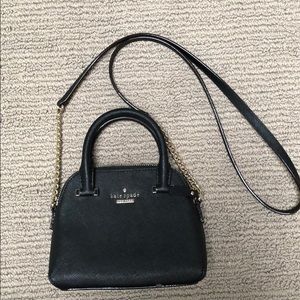 Mini Black Leather / Chain Kate Spade Satchel